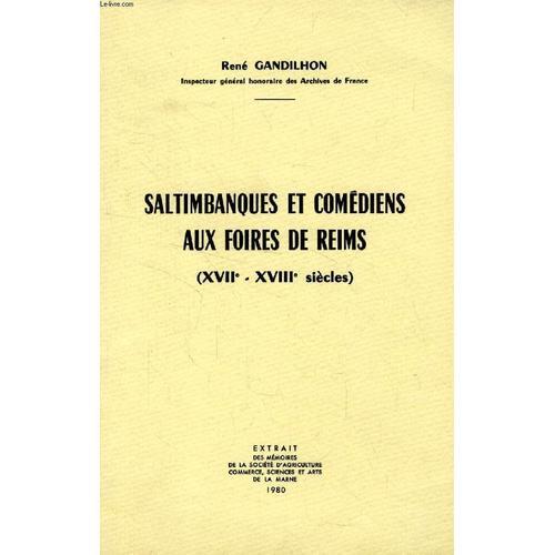 Saltimbanques Et Comediens Aux Foires De Reims (Xviie-Xviiie Siecle... on Productcaster.