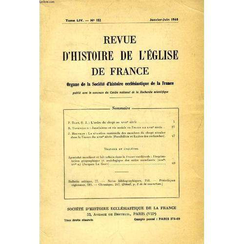 Revue D'histoire De L'eglise De France, Tome Liv, N° 152, Jan.-Juin... on Productcaster.