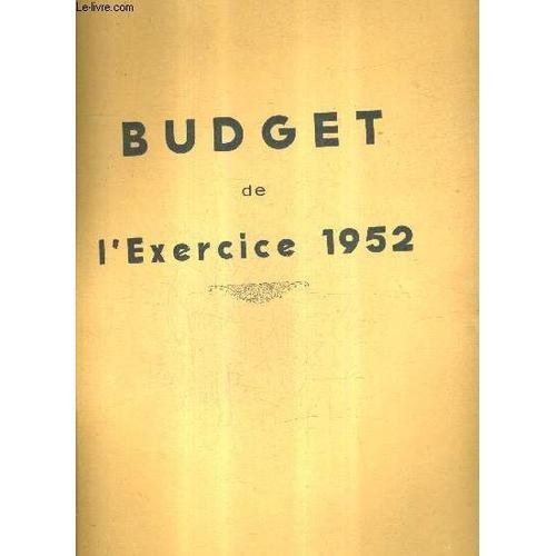 Budget De L'exercice 1952 - Ville De Fontenay Le Comte. on Productcaster.