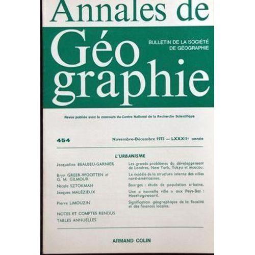 Annales De Geographie N° 454 Du 01/11/1973 - L'urbanisme - Beaujeu-... on Productcaster.