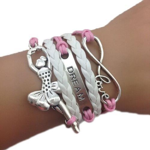 Bracelet Infinity Danseuse Love Rose Et Blanc on Productcaster.