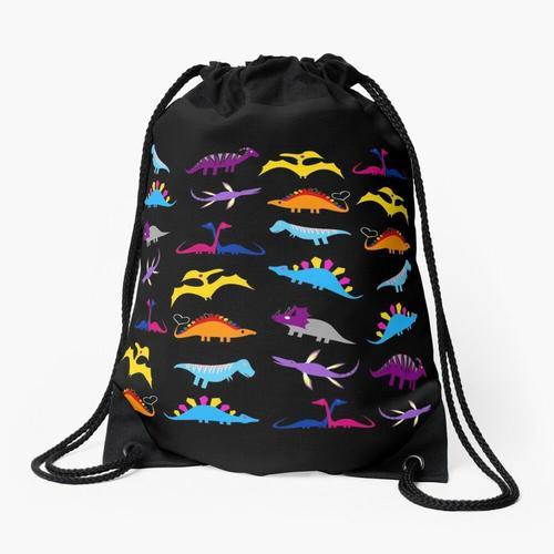 Sac à dos Motif de dinosaures queer "Pridinos" (Noir) V2 Sac à cord... on Productcaster.