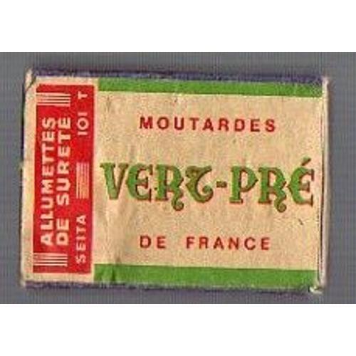 Ancienne Boite D'allumettes Moutarde Vert Pré on Productcaster.