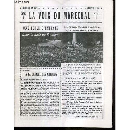 La Voix Du Marechal - Bulletin N°14 - Juin Juillet 1974 - Une Ecole... on Productcaster.