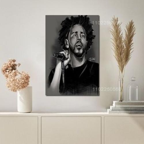 Affiche d¿¿corative en toile de chanteur J Cole,mpression murale Po... on Productcaster.