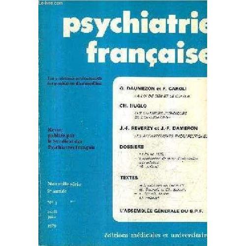 Psychaitrie Francaise Nouvelle Serie N°2 9e Annee Avril Juin 1978 -... on Productcaster.