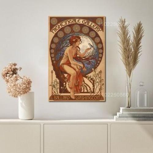 Affiche toile Art nouveau affiche d¿¿corative p,mpression murale Po... on Productcaster.