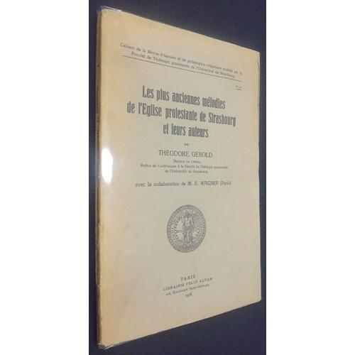 Les Plus Anciennes Mélodies De L'eglise Protestante De Strasbourg E... on Productcaster.