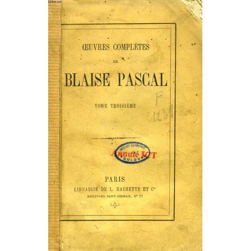 Oeuvres Completes De Blaise Pascal, Tome Iii on Productcaster.