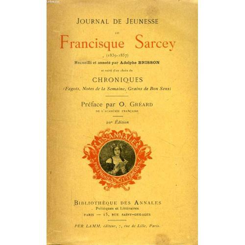 Journal De Jeunesse De Francisque Sarvey (1839-1857) on Productcaster.