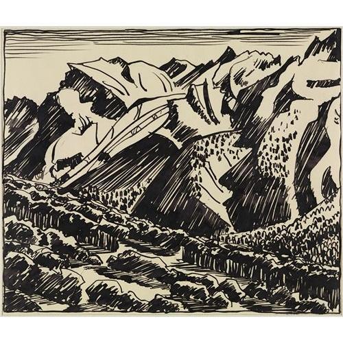 Canevas imprimer Berglandschaft im Bergell Impression sur toile Rou... on Productcaster.