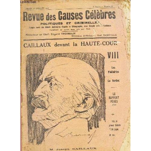 Revue Des Causes Celebres Politiques Et Criminelles - N° 66 / Caill... on Productcaster.