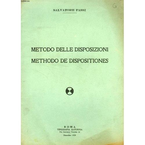 Metodo Delle Disposizioni, Methodo De Dispositiones (Traductione In... on Productcaster.