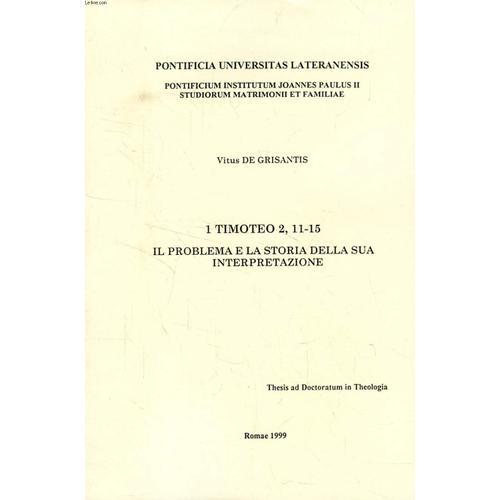 1 Timoteo 2, 11-15, Il Problema E La Storia Della Sua Interpretazio... on Productcaster.