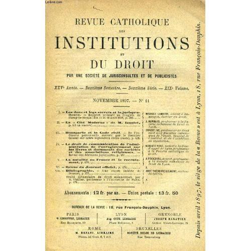 Revue Catholique Des Institutions Et Du Droit, Xxve Annee, 2e Ser.,... on Productcaster.