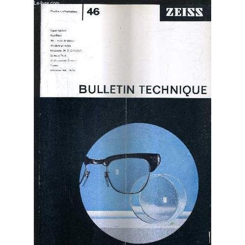 Bulletin Technique Zeiss N°46 10e Annee - Mesures De Densité Dans ... on Productcaster.