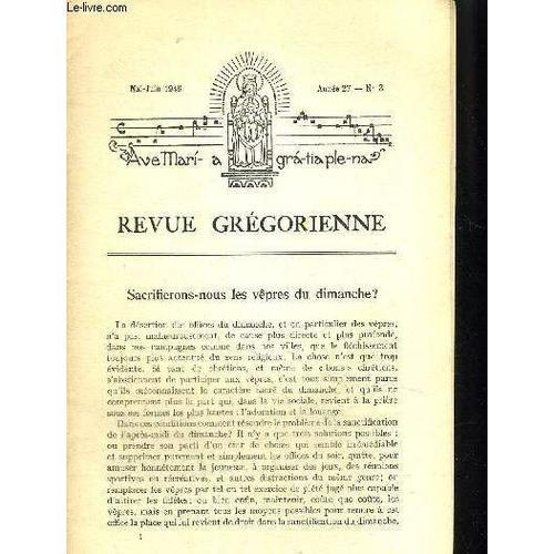 Revue Gregorienne N°3 Mai Juin 1948 - Livres Et Publications - Les ... on Productcaster.