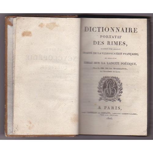 Dictionnaire Portatif Des Rimes Précédé D'un Nouveau Traité De La V... on Productcaster.