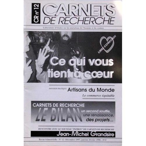 Carnets De Recherche N° 12 - Ce Qui Vous Tient À Coeur on Productcaster.