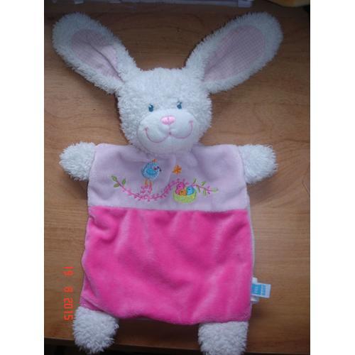 Doudou Lapin Tex Baby Rose Et Fushia Plat Tete Blanche Jouet Eveil ... on Productcaster.