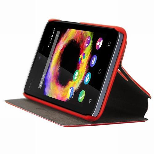 Etui Folio Avec Stand Intégré Rouge Pour Wiko Sunset 2 on Productcaster.