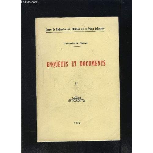 Enquetes Et Documents- Ii- 1972 - Centre De Recherches Sur L Histoi... on Productcaster.