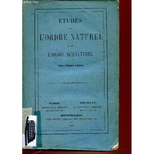 Etudes Sur L'ordre Naturel Et Sur L'ordre Surnaturel. on Productcaster.