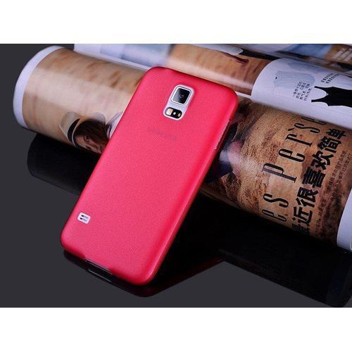 Coque Rouge Samsung Galaxy S5 Transparent Fine 0.3 Mm Etui Housse B... on Productcaster.