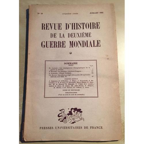 Revue D'histoire De La Deuxième Guerre Mondiale 19 on Productcaster.