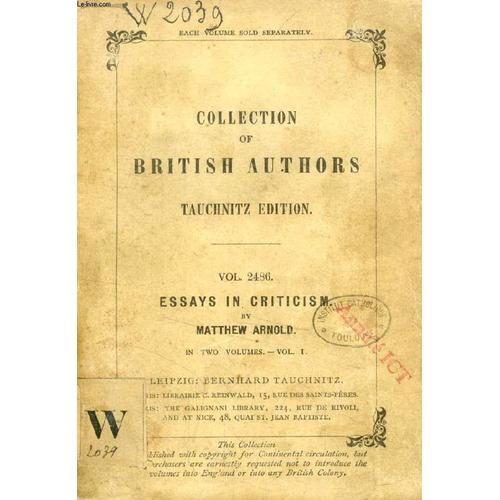 Essays In Criticism, Vol. I (Tauchnitz Edition, Collection Of Briti... on Productcaster.