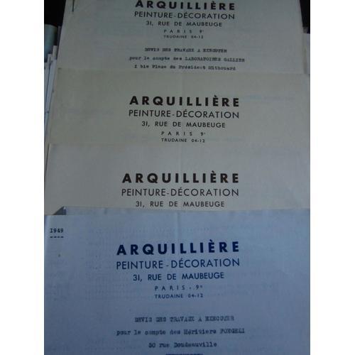 2 Lettres & 3 Devis : Arquillière (Peinture-Décoration) 1945/49 on Productcaster.