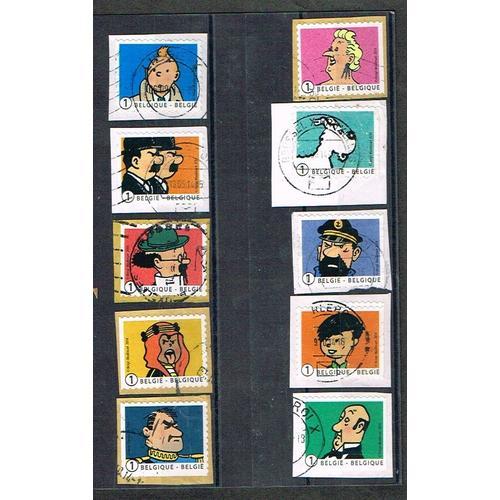 Tintin - Série Complète De 10 Timbres Oblitérés Sur Fragments Émise... on Productcaster.