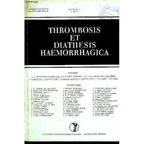 Thrombosis Et Diathesis Haemorrhagica N°2 Vol Iv - The Effect Of Al... on Productcaster.