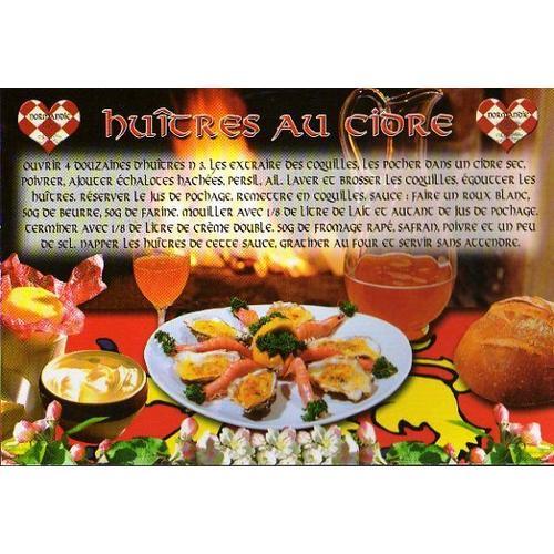 Cp - Recette Normande " Huîtres Au Cidre" on Productcaster.