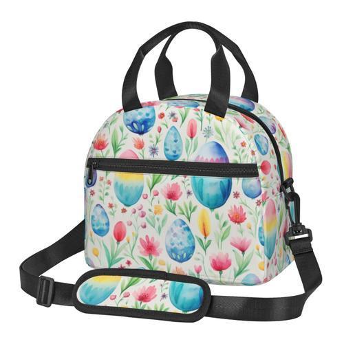 Sac à déjeuner Pâques aquarelle Sac besace à main avec sangle d'épa... on Productcaster.