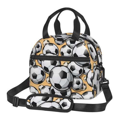 Sac à déjeuner Ballons De Football Sac besace à main avec sangle d'... on Productcaster.