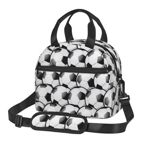 Sac à déjeuner Ballons De Football Sac besace à main avec sangle d'... on Productcaster.