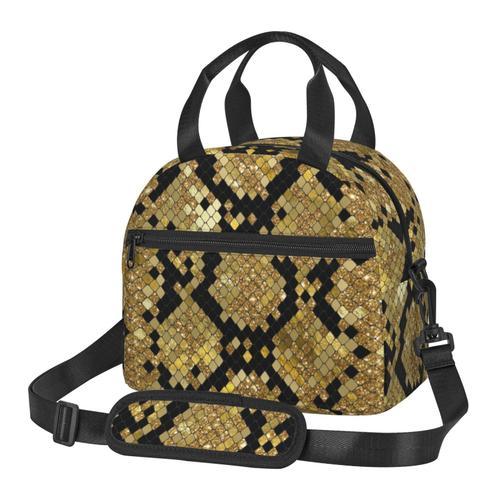 Sac à déjeuner Peau d'animal scintillante Sac besace à main avec sa... on Productcaster.