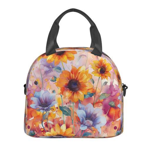 Sac à déjeuner Tournesols vibrants Sac besace à main avec sangle d'... on Productcaster.