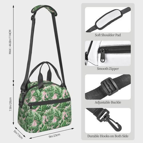 Sac à déjeuner Feuilles tropicales Sac besace à main avec sangle d'... on Productcaster.