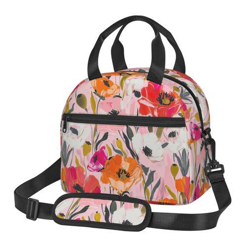 Sac à déjeuner Fleurs de pavot de printemps Sac besace à main avec ... on Productcaster.