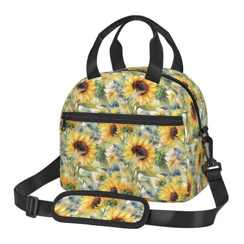 Sac à déjeuner Tournesol et papillon Sac besace à main avec sangle ... on Productcaster.