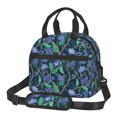 Sac à déjeuner Motifs bleus verts du jardin moghol Sac besace à mai... on Productcaster.