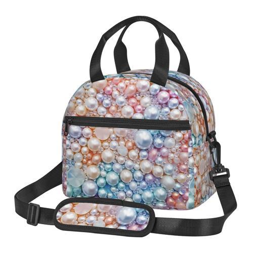 Sac à déjeuner Perle pastel Sac besace à main avec sangle d'épaule,... on Productcaster.