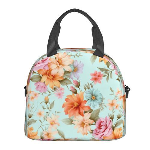 Sac à déjeuner Fleur de printemps pastel Sac besace à main avec san... on Productcaster.