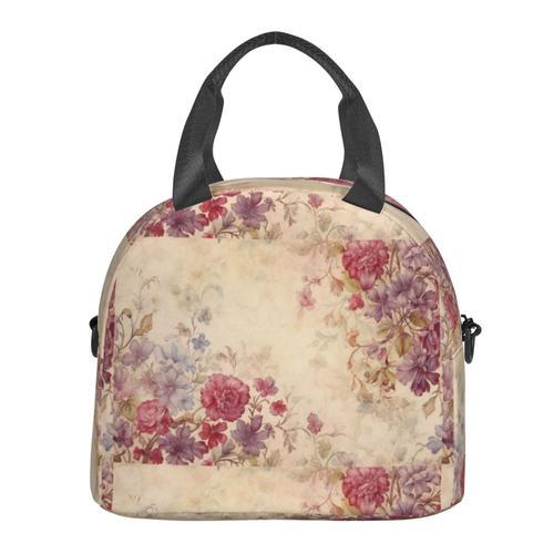 Sac à déjeuner Fleur Sac besace à main avec sangle d'épaule, Sac Fo... on Productcaster.