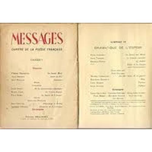 Messages. I. Sources De La Poésie. - Ii. Risques, Travaux & Modes. on Productcaster.