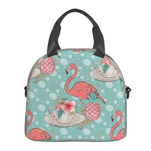 Sac à déjeuner Paradis des Flamants Roses Sac besace à main avec sa... on Productcaster.