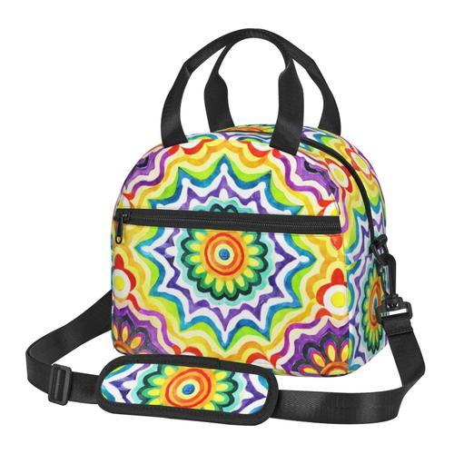 Sac à déjeuner Funky Mandala - Art abstrait aquarelle Sac besace à ... on Productcaster.