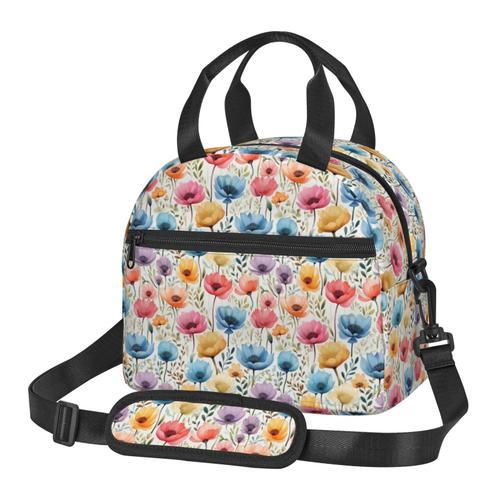 Sac à déjeuner Fleur aquarelle bohème Sac besace à main avec sangle... on Productcaster.